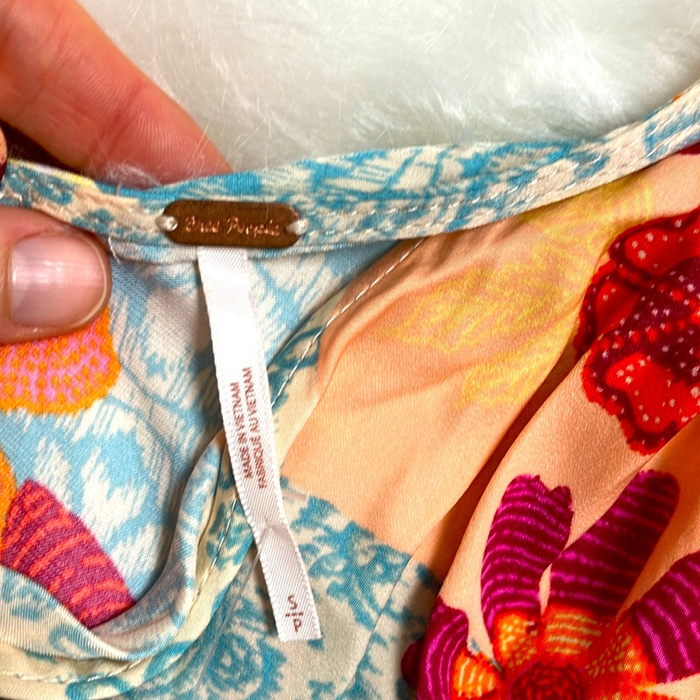 Free People Cross front Shoulder Tie Adjustable tank Small Floral Tropic… - Picture 8 of 9